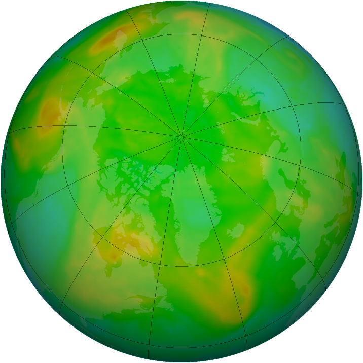 Arctic ozone map for 29 June 2015